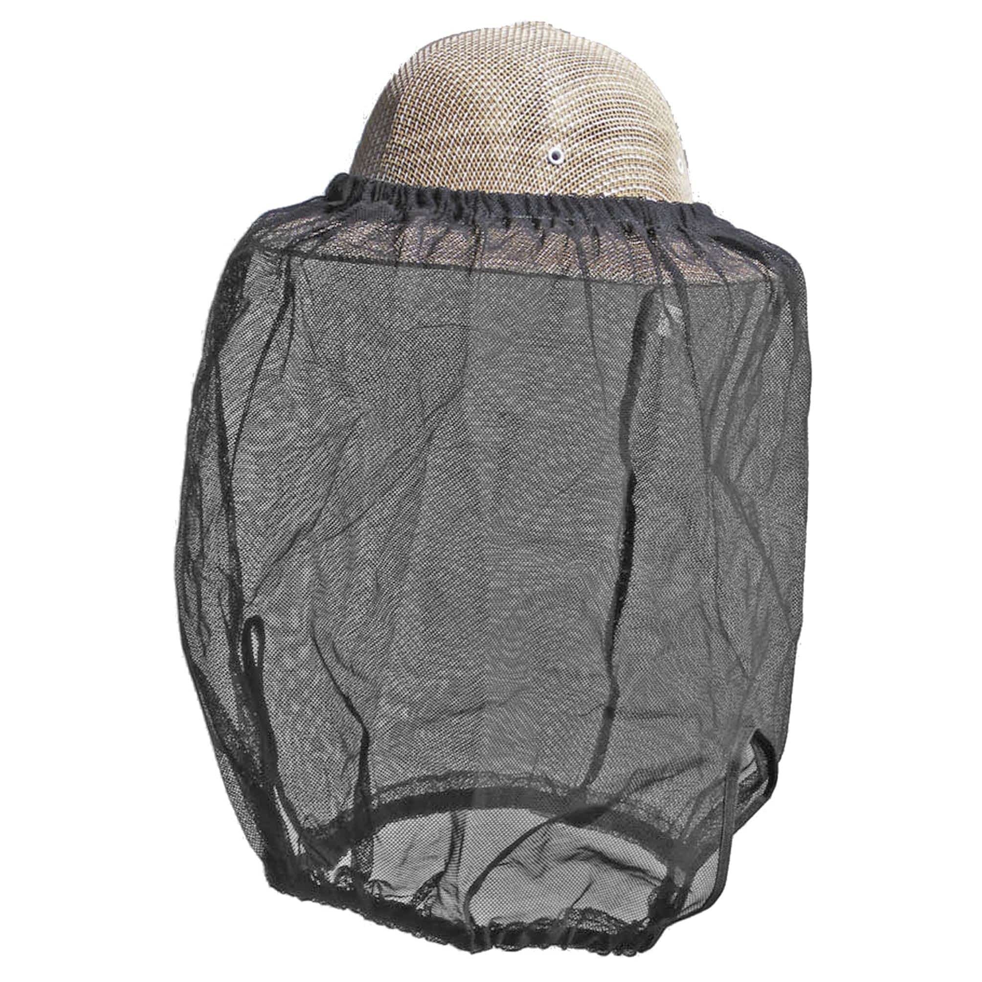 Maschera apistica in tulle nero con elastico per cappello o casco – protezione universale