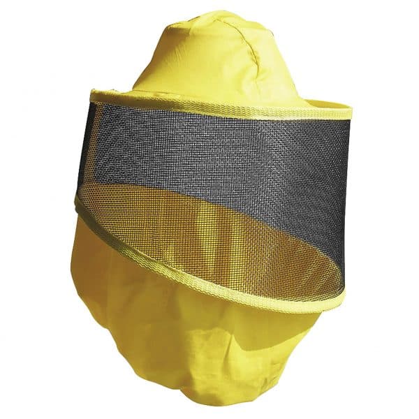Maschera apistica gialla con rete nera in alluminio per giubbotto con zip