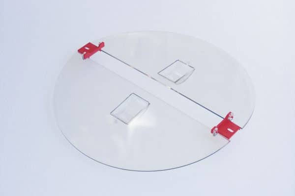## 🖼️ **ALT immagine in evidenza** **Coppia di semicoperchi trasparenti in policarbonato con cerniere per smielatore Ø 520 mm – resistenti, lavabili e compatibili con modelli standard**