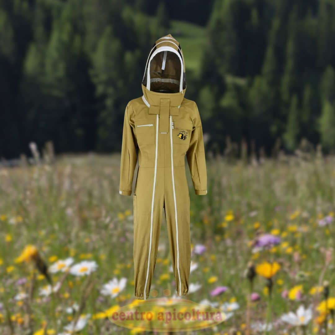 Tuta da apicoltore Astronauta Professional in cotone con maschera rimovibile e zip integrali