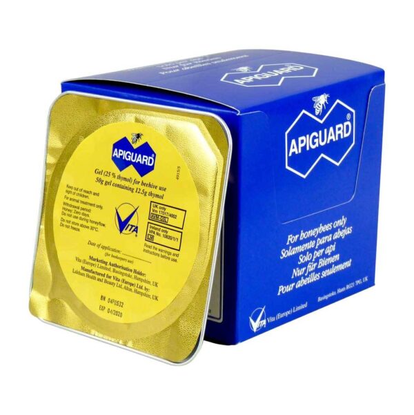 Confezione Apiguard – Gel naturale antivarroa a rilascio controllato, 10 vaschette per trattamento alveari