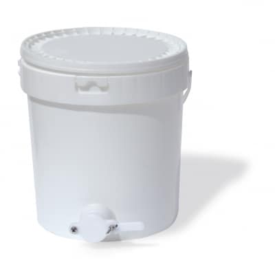 Latta secchiello bianca in plastica alimentare da 25 kg con coperchio a pressione per miele