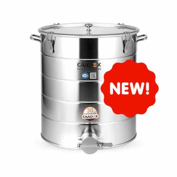 Maturatore Miele 50 kg Inox CAADEX – Rubinetto e Coperchio