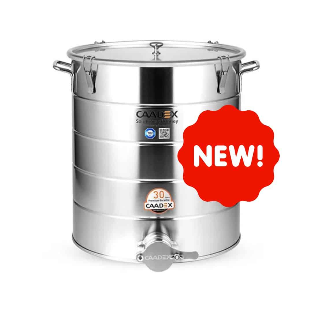 Maturatore Miele 50 kg Inox CAADEX – Rubinetto e Coperchio