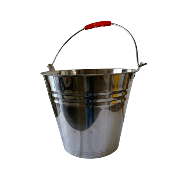 Secchiello da laboratorio in acciaio inox con manico per miele – capacità 15 kg
